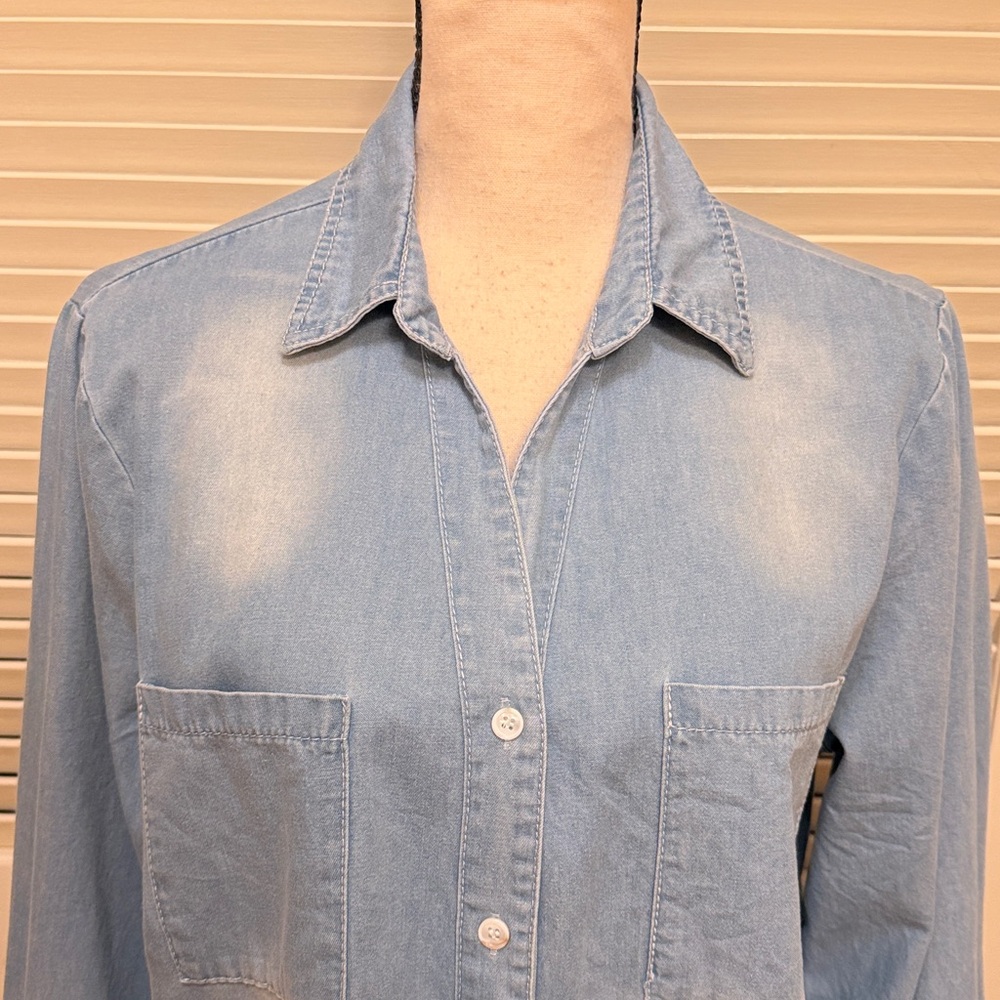 Zilcremo Denim Shirt Dress in Light Wash, Size Large, EUC - Picture 6 of 17
